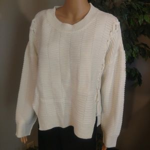 Side Split Lace Up Sweater